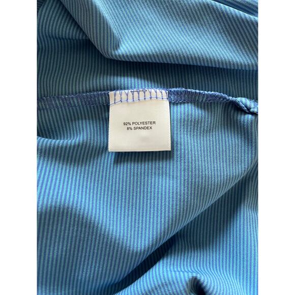 Peter Millar | Summer Comfort Blue with Purple Stripe Polo Shirt Size XXL - Picture 6 of 8